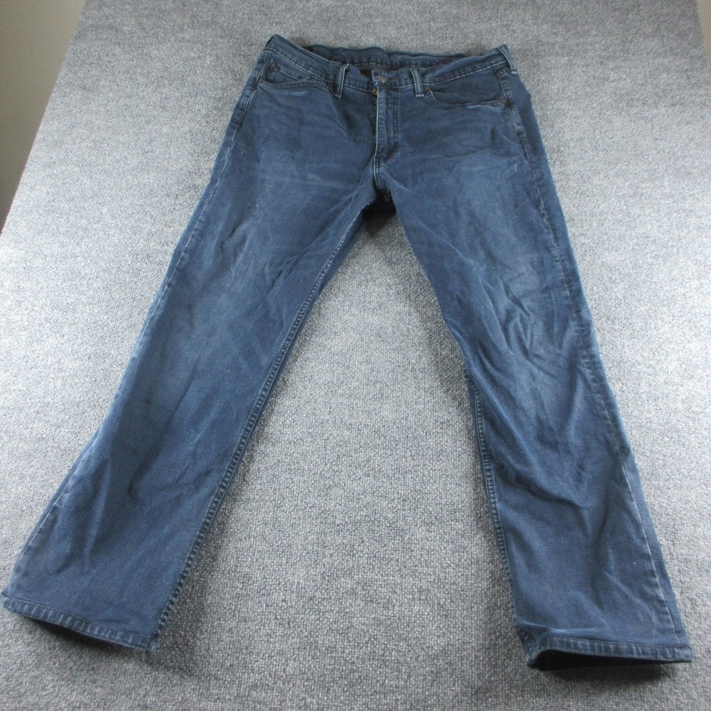 Levis 514 Jeans Mens 38x32 Blue Regular Straight Medium Wash Stretch‎ Denim